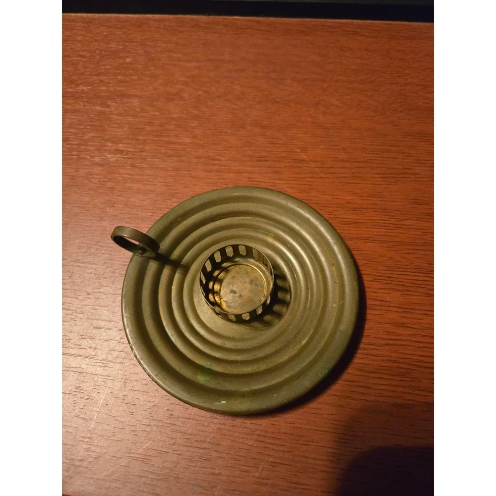 Vintage Dart Craftsman Corp NY Brass Chamberstick Candle‎ Holder Saucer